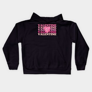 VALENTINE with pink heart Kids Hoodie